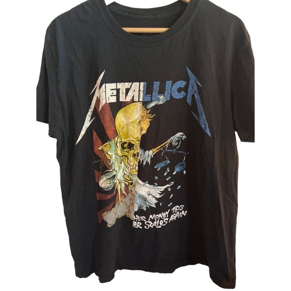 Metallica Black Short Sleeve Tshirt Graphic Band Tee Men's Women's Size Large - Picture 2 of 4
